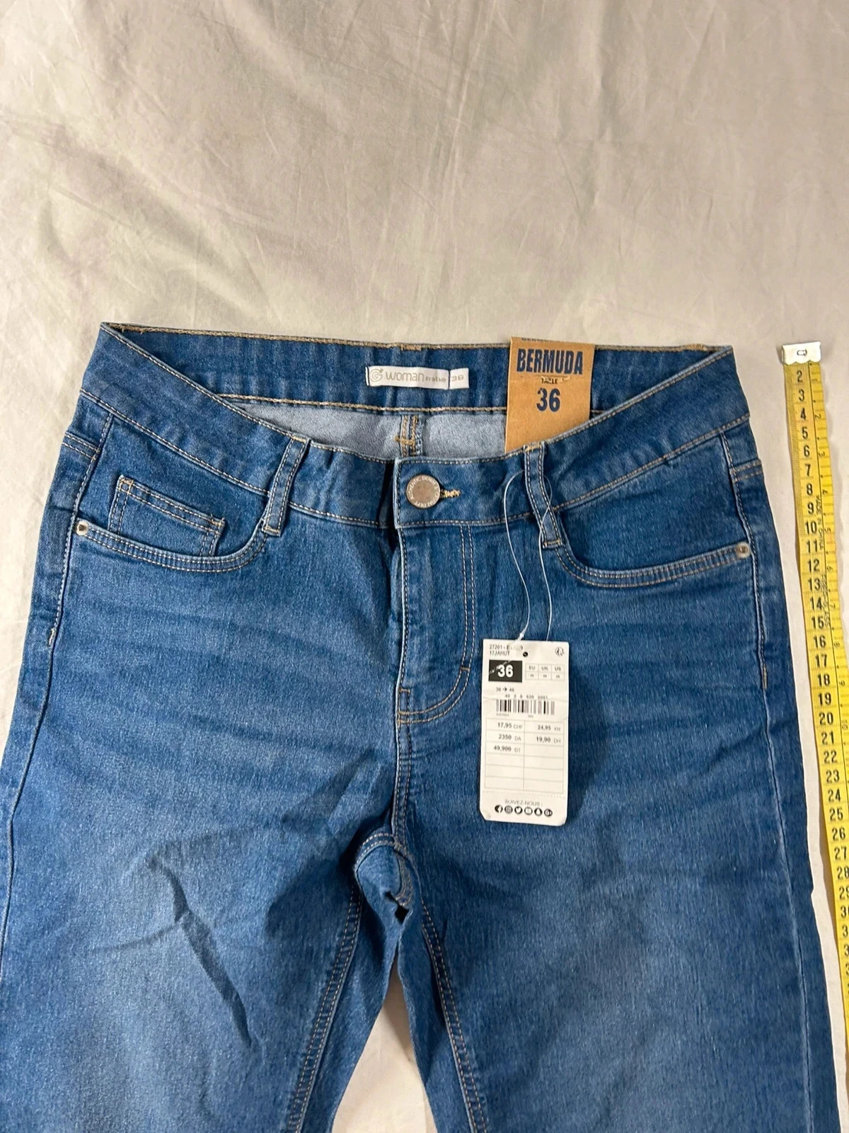 Gémo marineblauwe denim short bermuda voor dames maat 36 – photo 2
